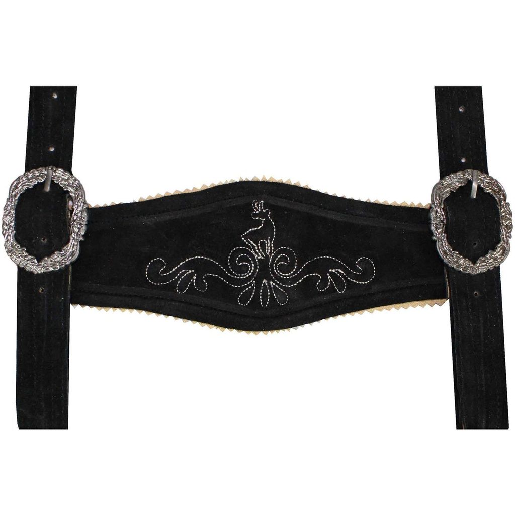 Hosenträger Trachten Lederhosen Klassische Hosenträger Trachtenmode H-Träger, Farbe:Schwarz