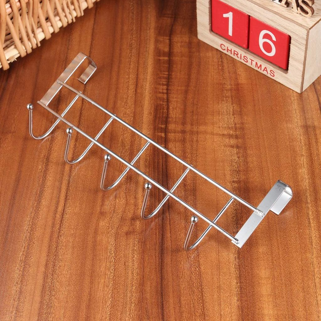 Türgarderobe mit 5 Haken - Türhakenleiste für Handtücher - Produktbild 3