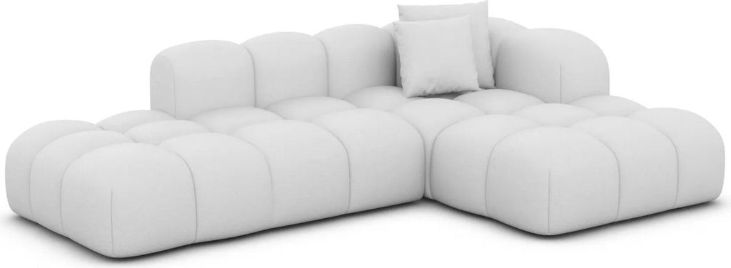 Kunstleder L-Form Lounge Sofa Valora Weiß Rechts