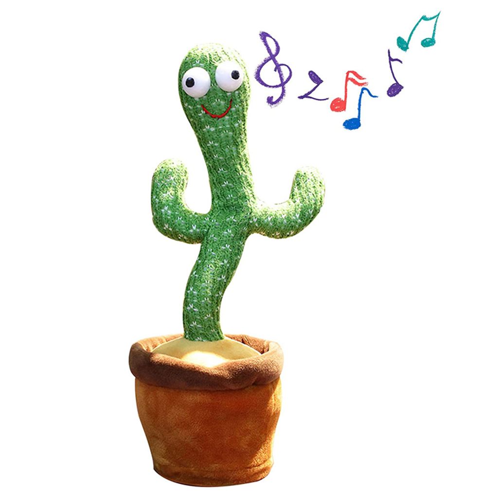 1X Kaktus-Plüschtier mit 120 Liedern Interaktives Für Kinder Heimtextilien DE 