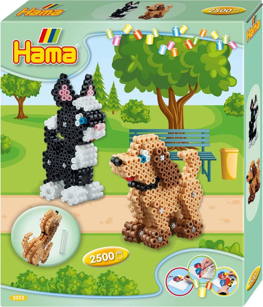 Hama Perlen Set di perline da stiro Midi G1013250-0 3-D Dinos
