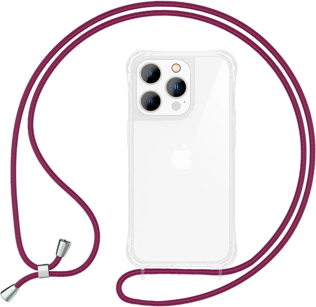 Custodia Con Tracolla Per IPhone 15 Pro: Portafoglio In Pelle PU Con Slot Carte E Catena Regolabile – Protettiva, Antiurto E Elegante (Blu)