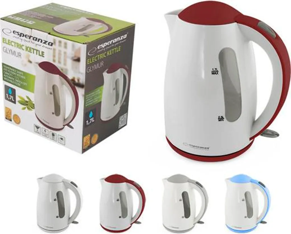 Bouilloire Électrique 1.7 L GLYMUR ES55 - Idéale pour Thés et Familles