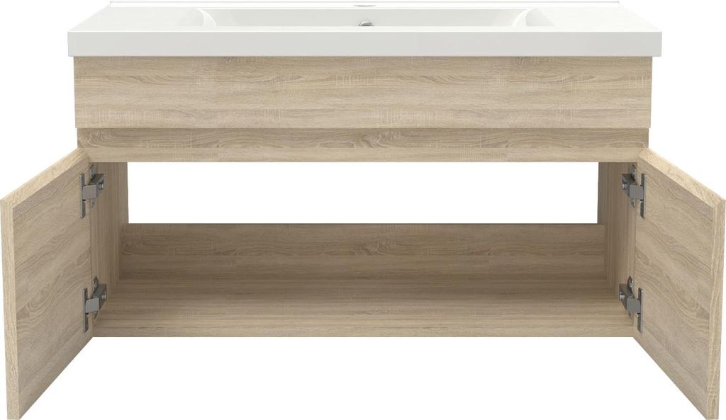 Waschtisch mit Unterschrank 80cm BERGEN Badmöbel Set Eiche Produktbild 