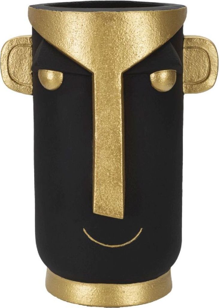Mauro Ferretti Vase Tribal30x23,5x40 cm schwarz gold