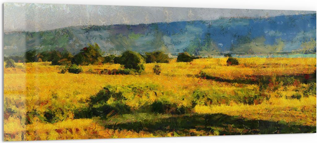 DEQORI Küchenrückwand Glas 125x50 cm 'Farbige Freiheit' Spritzschutz Bad Rückwand Küche