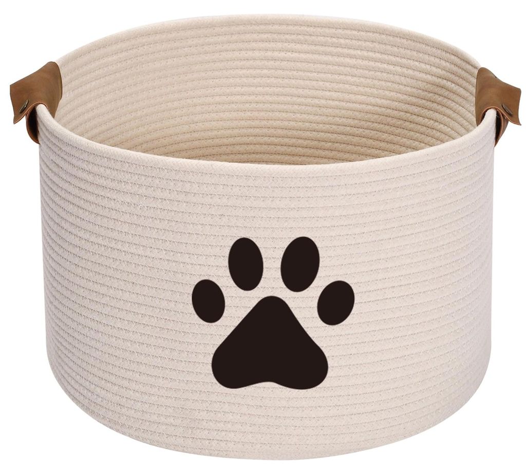 Aufbewahrungskorb für Hundespielzeug, Korb für Hundespielzeug, Aufbewahrungskorb aus Baumwollseil, ideal zum Organisieren von Spielzeug, Zubehör...