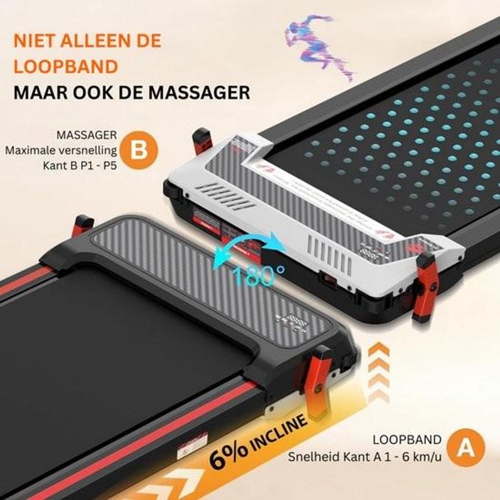 Klappbares Laufband – Elektrisches Heimtrainer-Fahrrad – Walking Pad Fitness – Schwarz