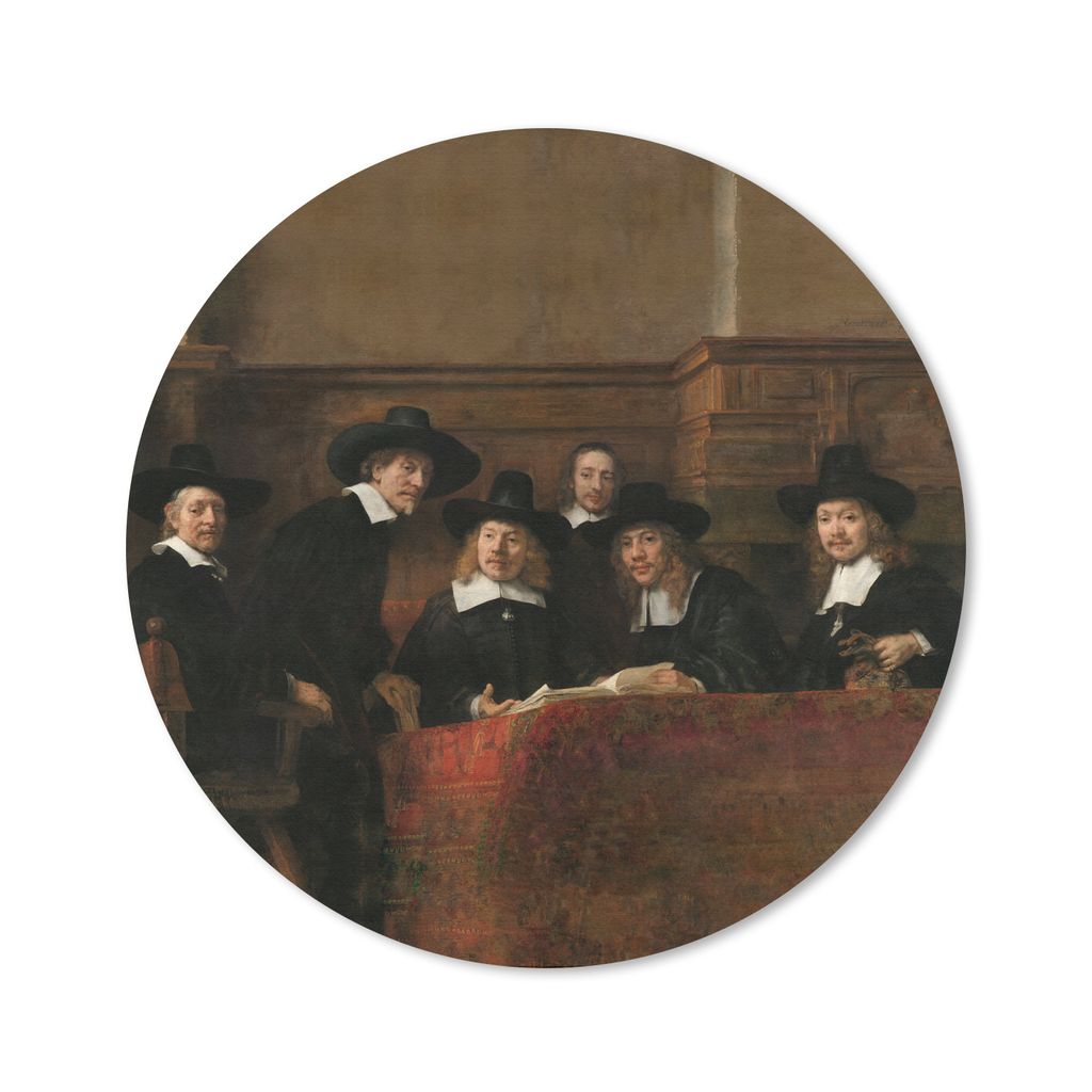 MuchoWow Mauspad Mousepad Die Stahlmeister - Gemälde von Rembrandt van Rijn 50x50 cm - Mousepads - Maus Mat - Pad - Mausunterlage - Vinyl