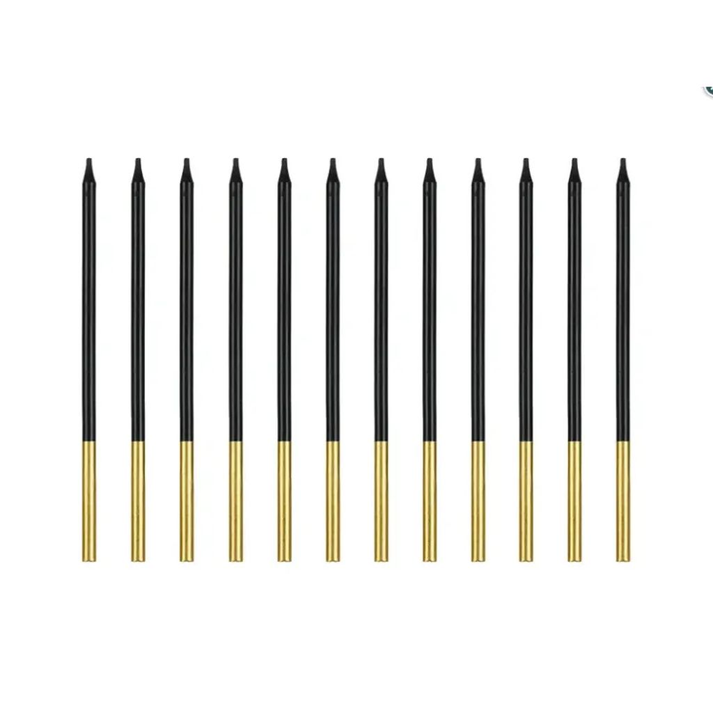 Narodeninové sviečky hladké, čierne 14cm, 12ks Party Deco Obrázok produktu 