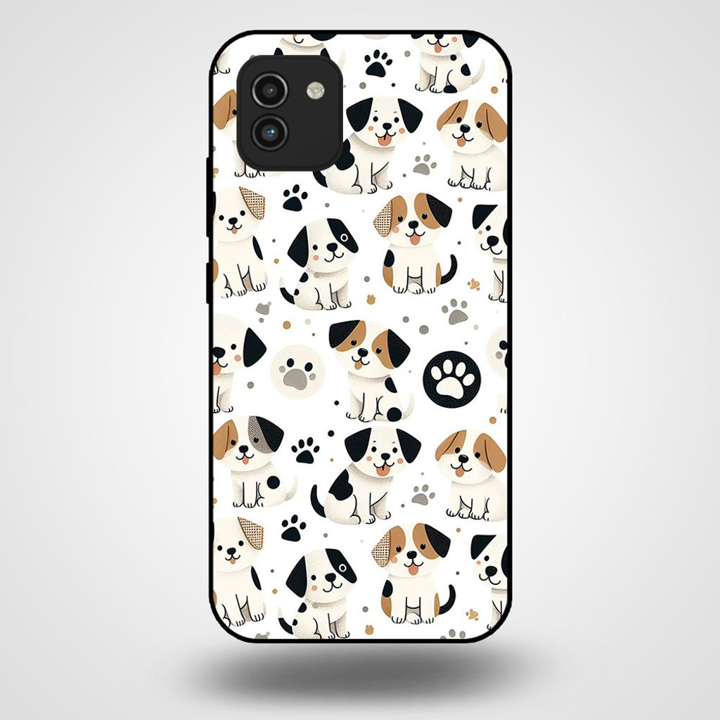 Smartphonica Handytasche für Samsung Galaxy A03 mit Hundedruck - TPU Rückseite Fall Hunde Design