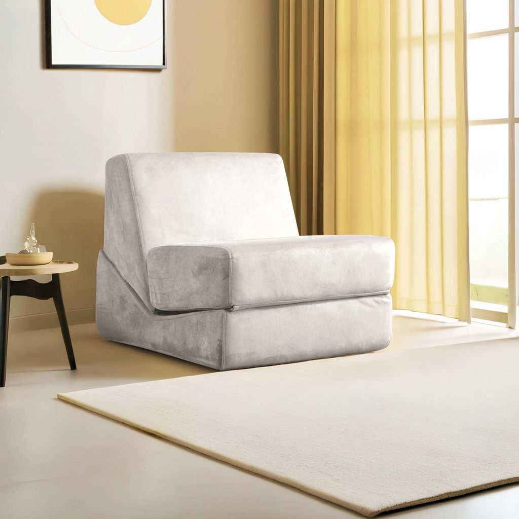 Hanah Home, Origami Convertable - Cream, 1-Sitzer-Schlafsofa, Creme, 70 x 70 x 100 cm