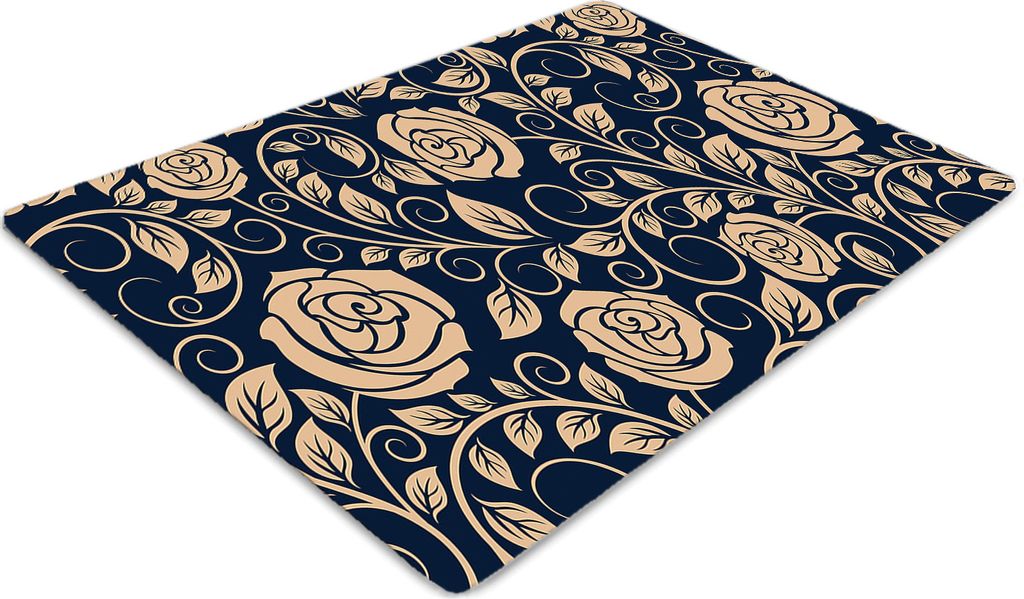Stuhlunterlage Bürostuhlunterlage 120 cm x 90 cm Bodenmatte Bürostuhlunterlage - Weinlese goldene Rosen