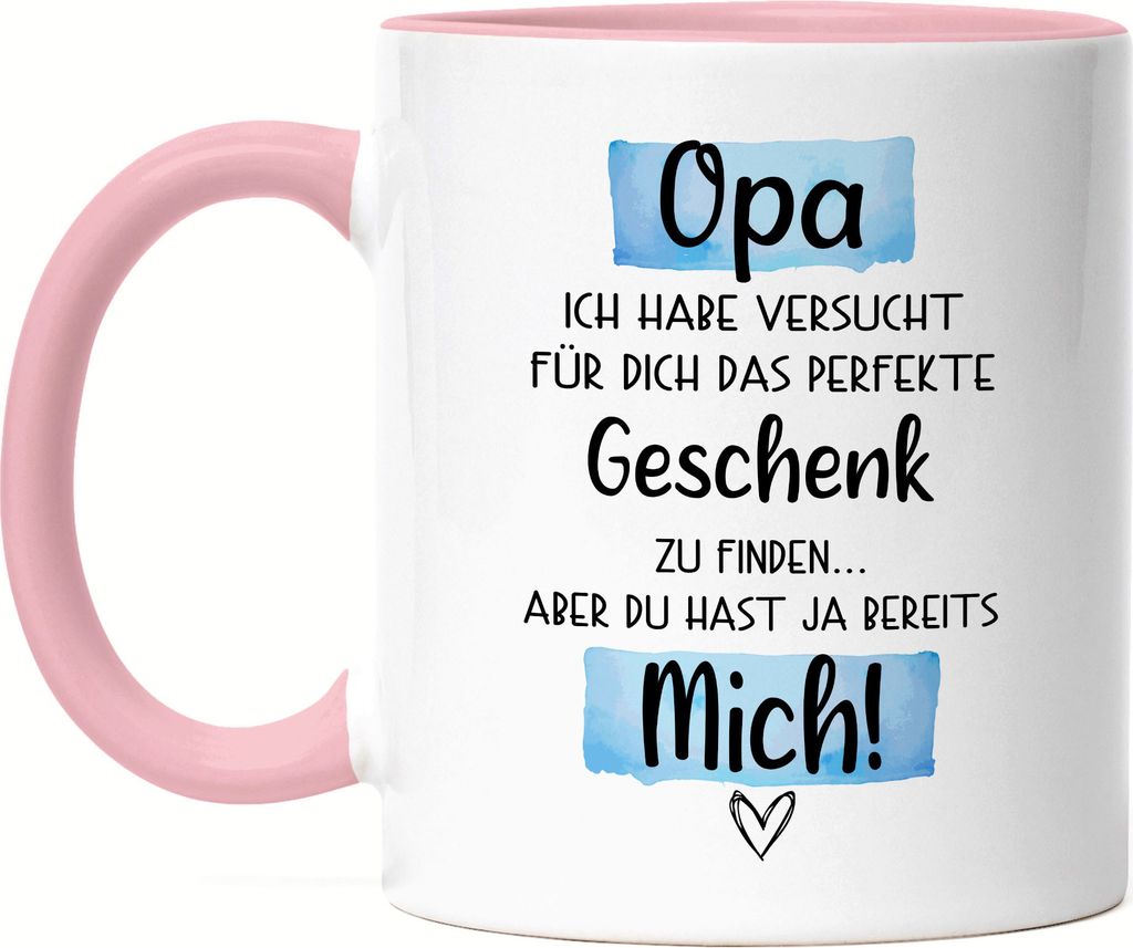 Opa Geschenk Tasse Rosa Lustig Geschenkidee Bester Großvater Opi Vatertag