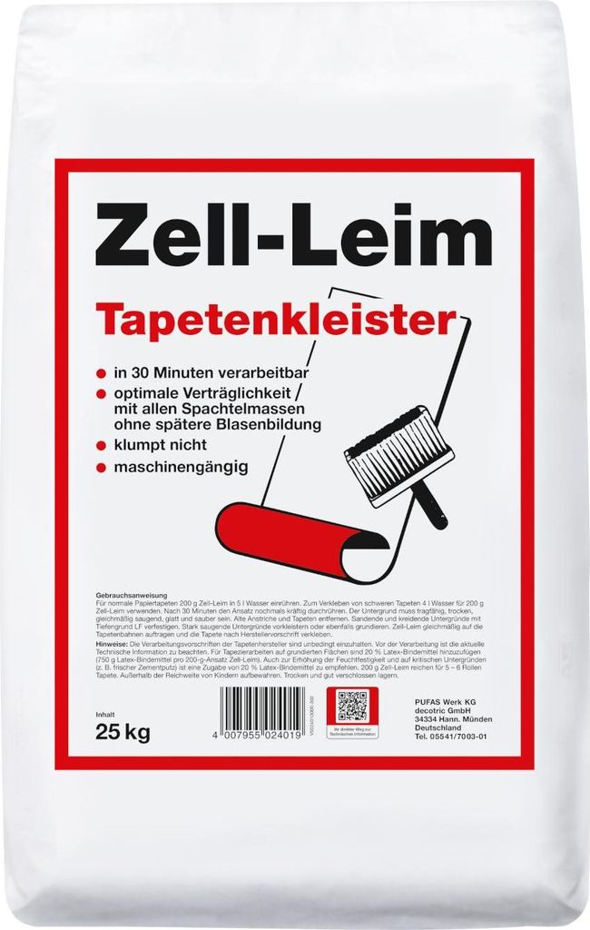 Pufas Zell-Leim 25kg 2401000 Produktbild 