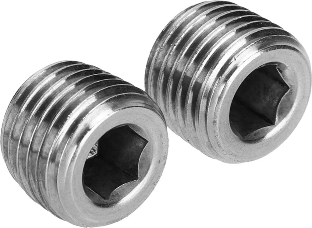 2pcs 1/4in NPT Rohrstopfen männliche Gewindeanschläge Edelstahl Inneres Hex Universal