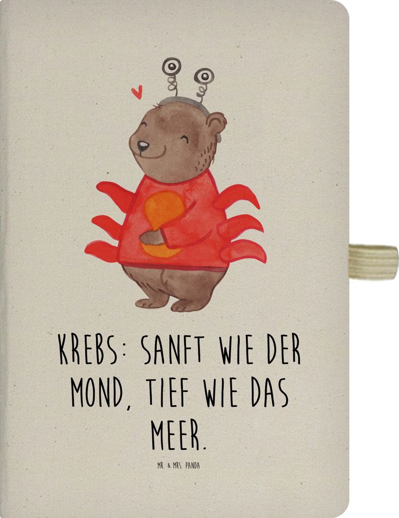 Mr. & Mrs. Panda Tagebuch Krebs Astrologie - Transparent - Geschenk, Geburtstagsgeschenk, notizbuch a4, skizzenbuch, Sternzeichen, Adressbuch, Tier...