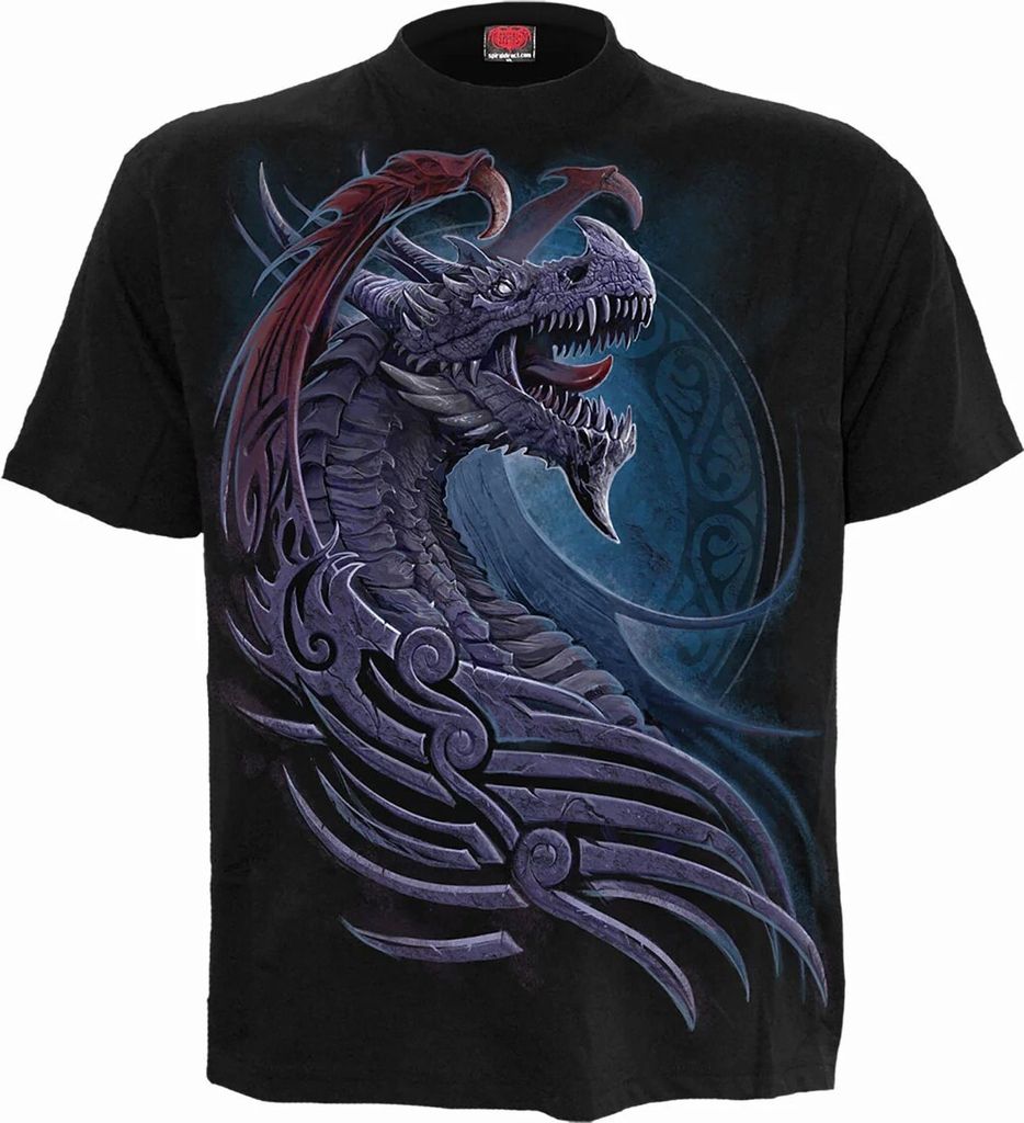 Spiral Direct - "Dragon Borne" T-Shirt für Herren/Damen Uni kurzärmlig HE2219 (S) (Schwarz)