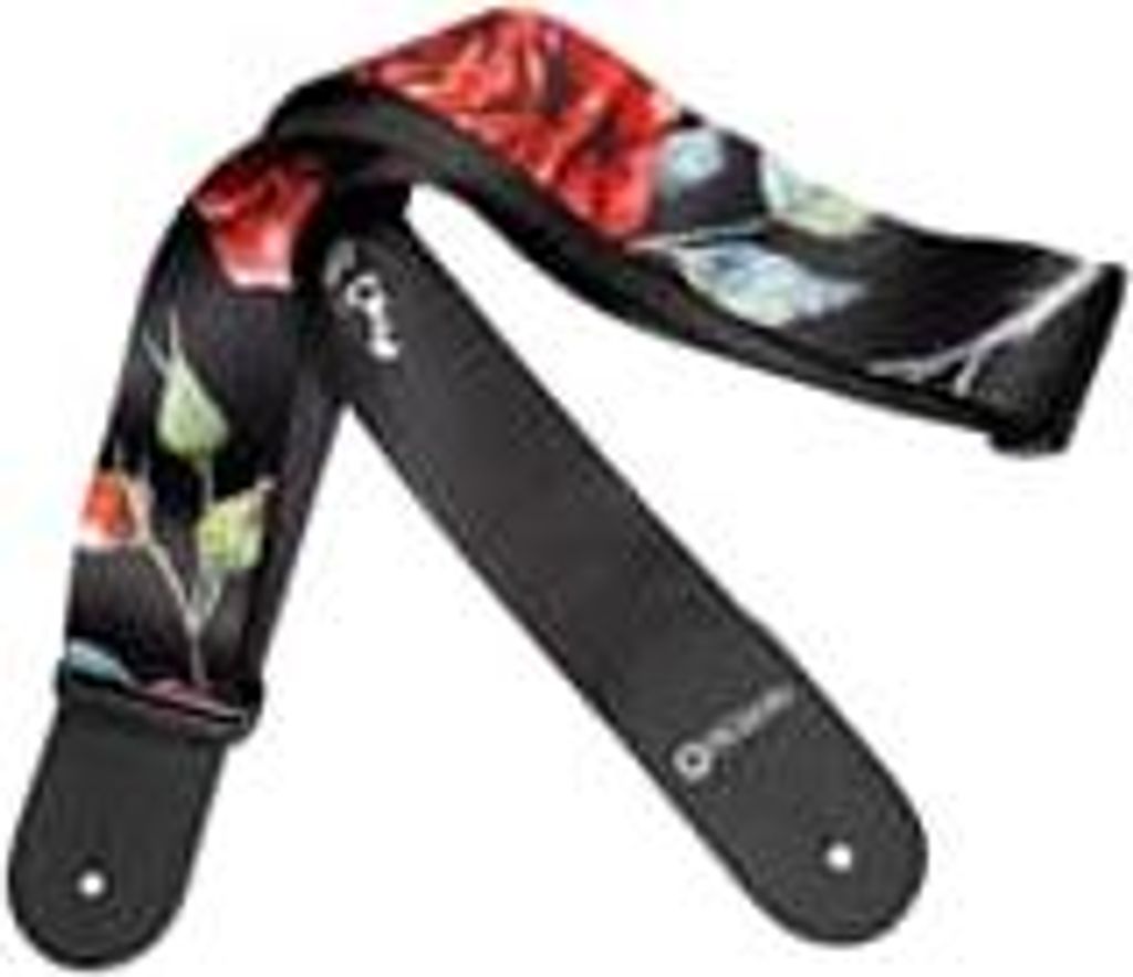Floral Muse Black Guitar Strap DD3146
