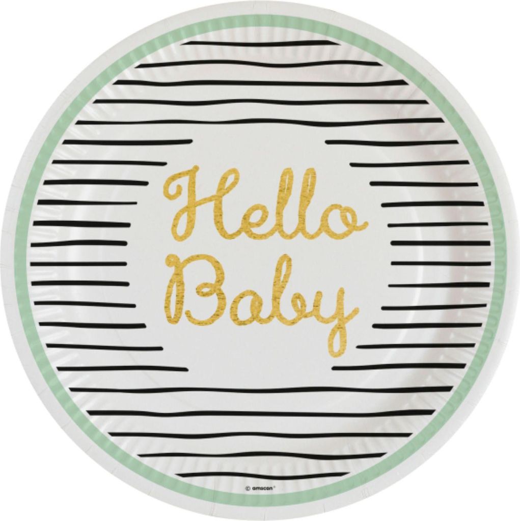 Motivteller Hello Baby - Ø 23 cm, 8 Stück, 1 St.