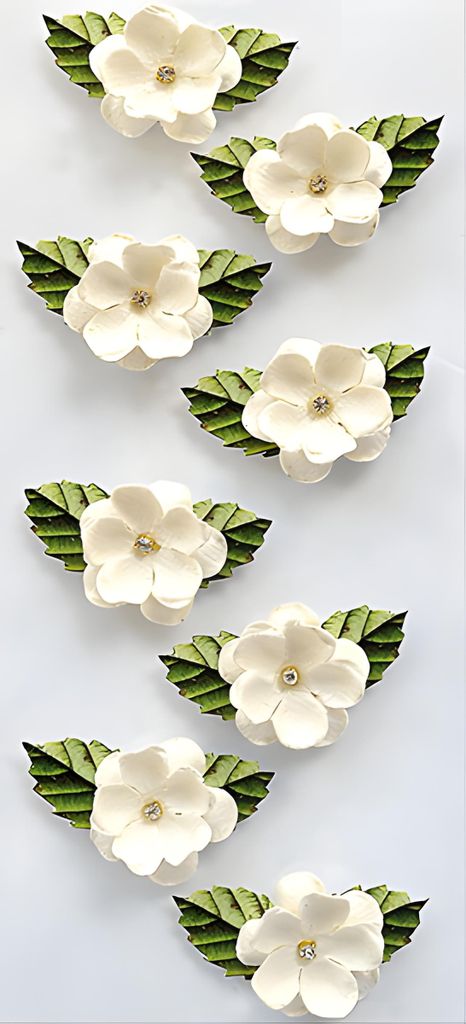 ROESSLER PAPIER Sticker Blume weiß mit