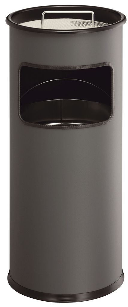 DURABLE Papierkorb METALL mit Ascher rund anthrazit Produktbild 