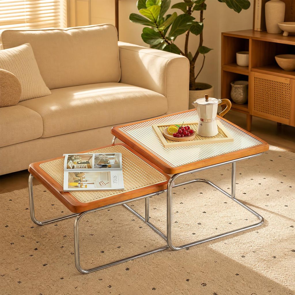 2er Set Couchtisch Beistelltisch 56 x 41 cm & 50 x 34 cm Produktbild 