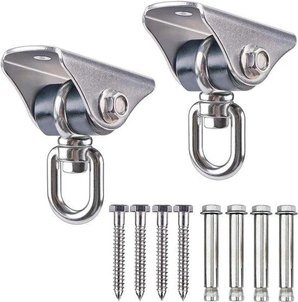 Crochet pour hamac 750kg, kit de fixation inox pour béton et bois x2