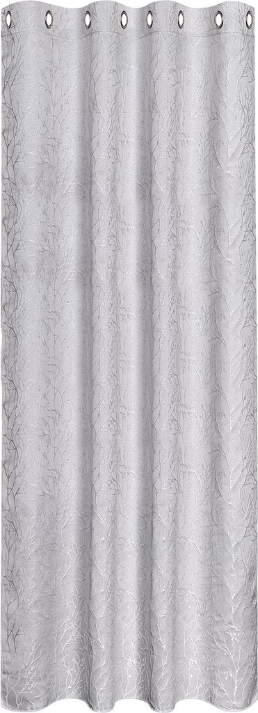 Gerster Ösenschal Jacquard, uni 140 cm x 245 cm, silber