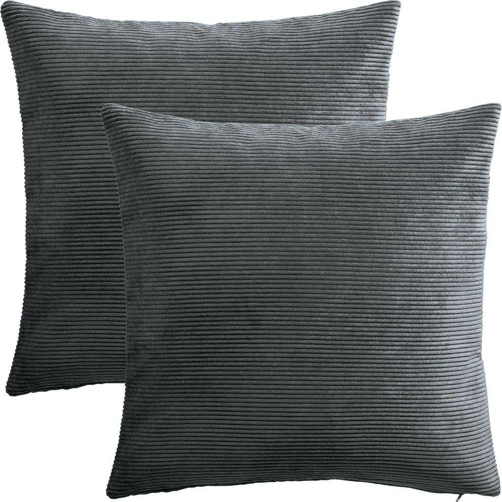 Erwin Müller Kissenhülle Glasgow" 2er-Pack grau 60x60 cm"