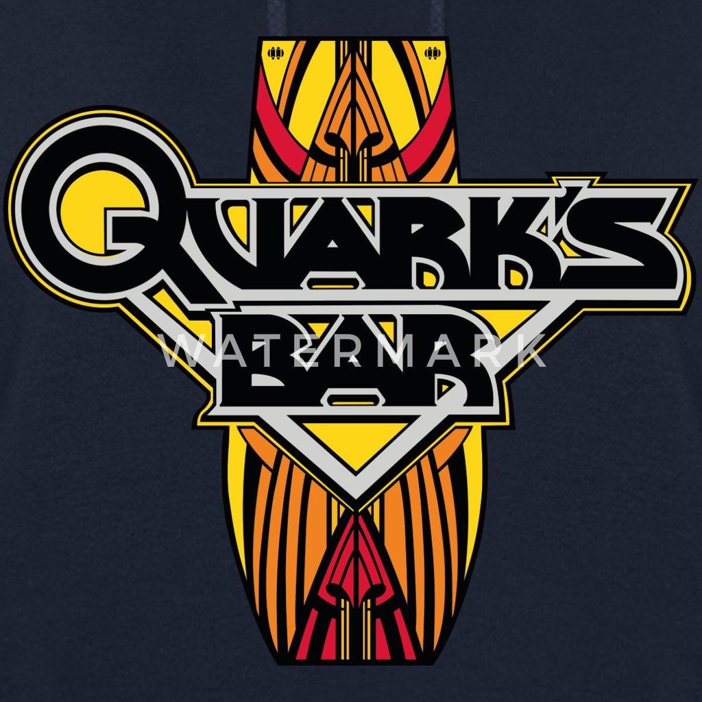 Spreadshirt Star Trek Deep Space Nine Quark ́s Bar Damen Hoodie, M, Navy