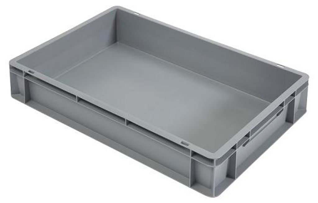 Stapelbehälter Euronorm 600 x 400 x 120 mm – 20 l – grau Grau 400 mm x 600 mm x 120 mm - Grau - Polypropylene (PP) - E6412 - 1100 - PP57
