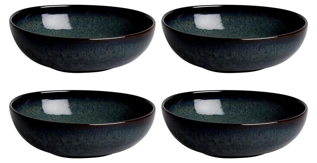 Lave gris 4x Schale, Steingut, grau