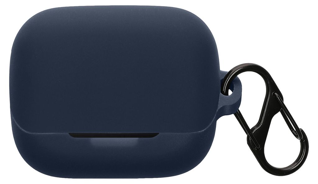 kwmobile Schutzhülle für Anker Soundcore K20i Hülle - TPU Silikon Case für Kopfhörer Ladecase - stoßfestes Cover mit Karabiner - Dunkelblau