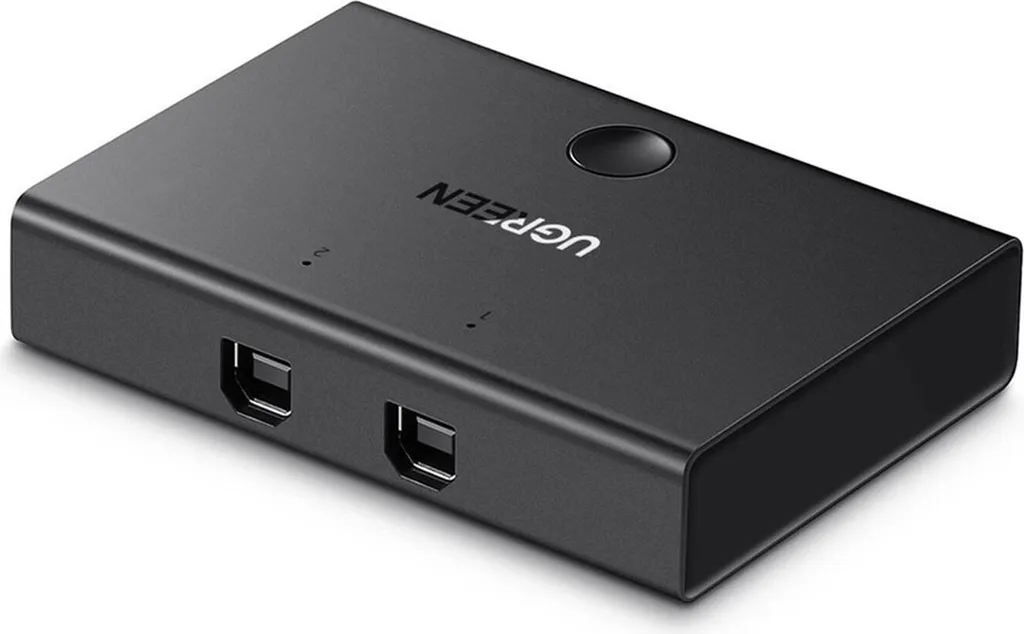 cofi1453 Switchbox HUB Switch 1x USB 2.0 - 2x USB tipo B splitter per due computer nero