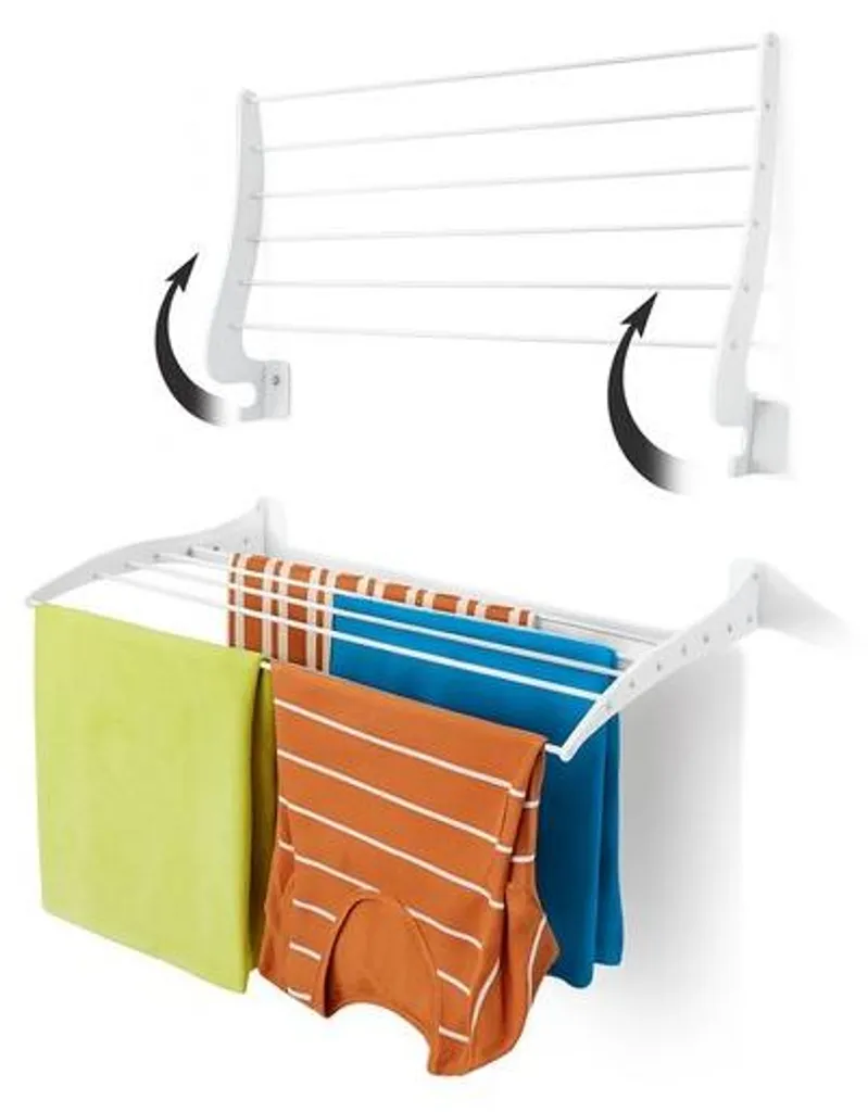 Sèche-linge mural Roma pliable 70 cm en acier blanc haute qualité