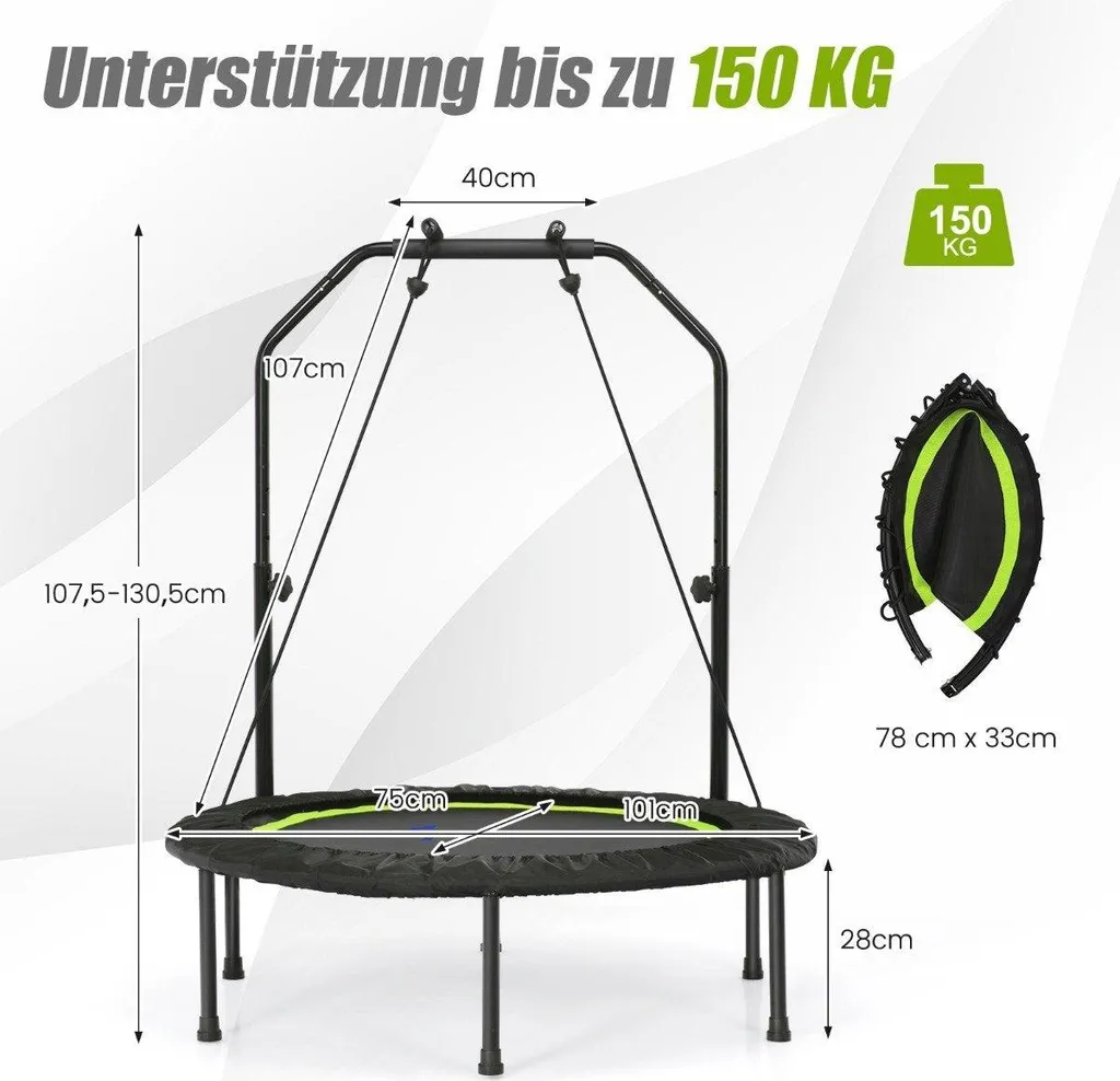 Trampoline fitness 101cm : brûlez des calories sans choc articulaires