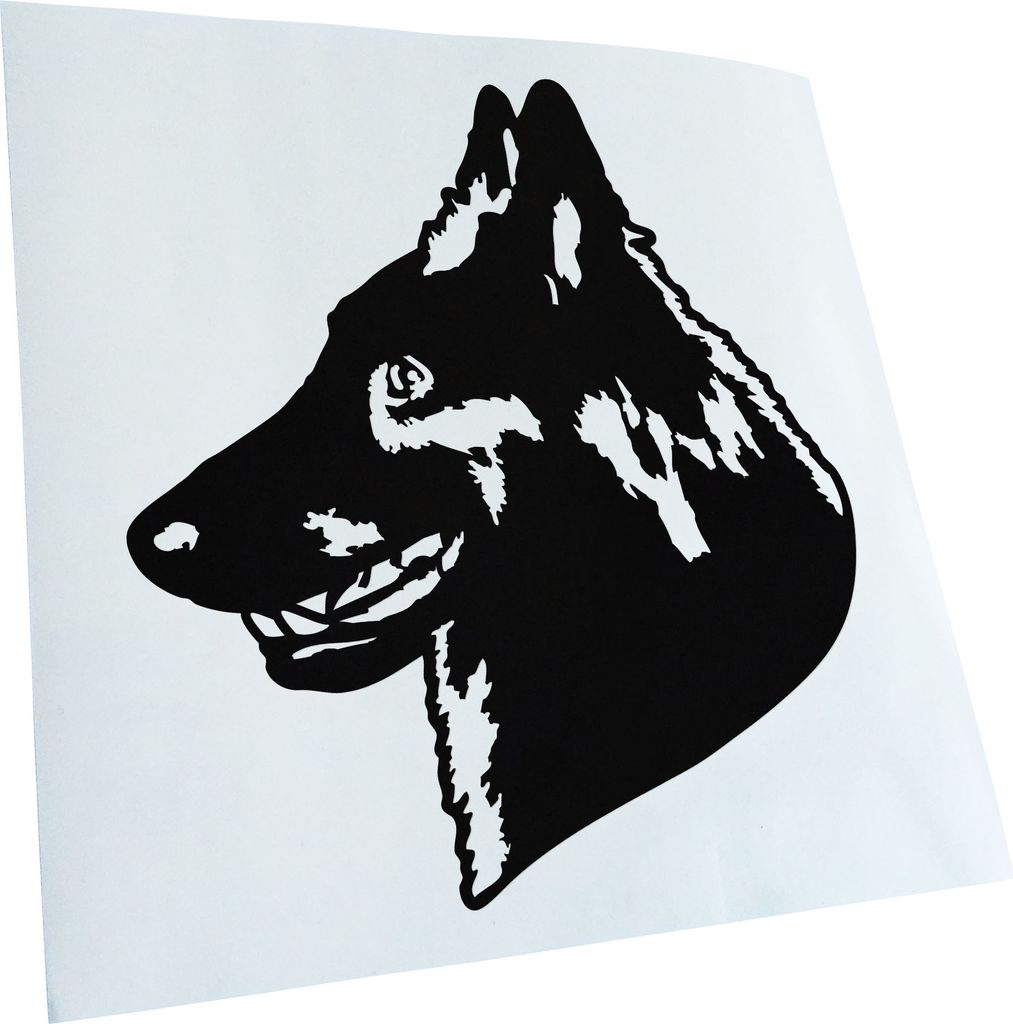 Kiwistar - Autoaufkleber - Belgian Sheepdog Hund - Schwarz - 50x45cm - Aufkleber für Auto, Laptop, Fahrrad, LKW, Motorrad mehrfarbig JDM Decal Racing