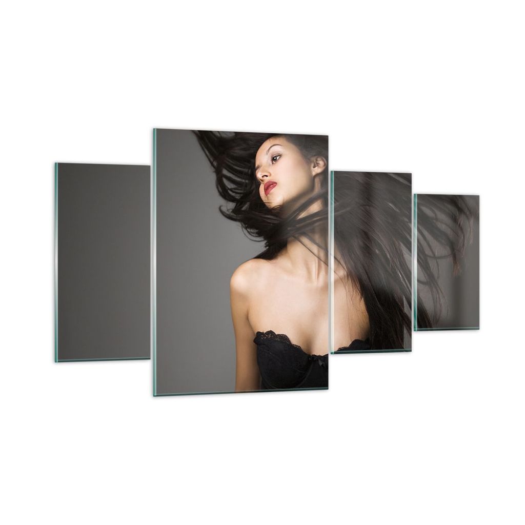 Bilder auf glas - Schönheit Mode Modell posieren - 160x90cm - Glasbilder - Wandbilder - Kunstdruck - zum Aufhängen bereit - Wanddekoration aus Gl...