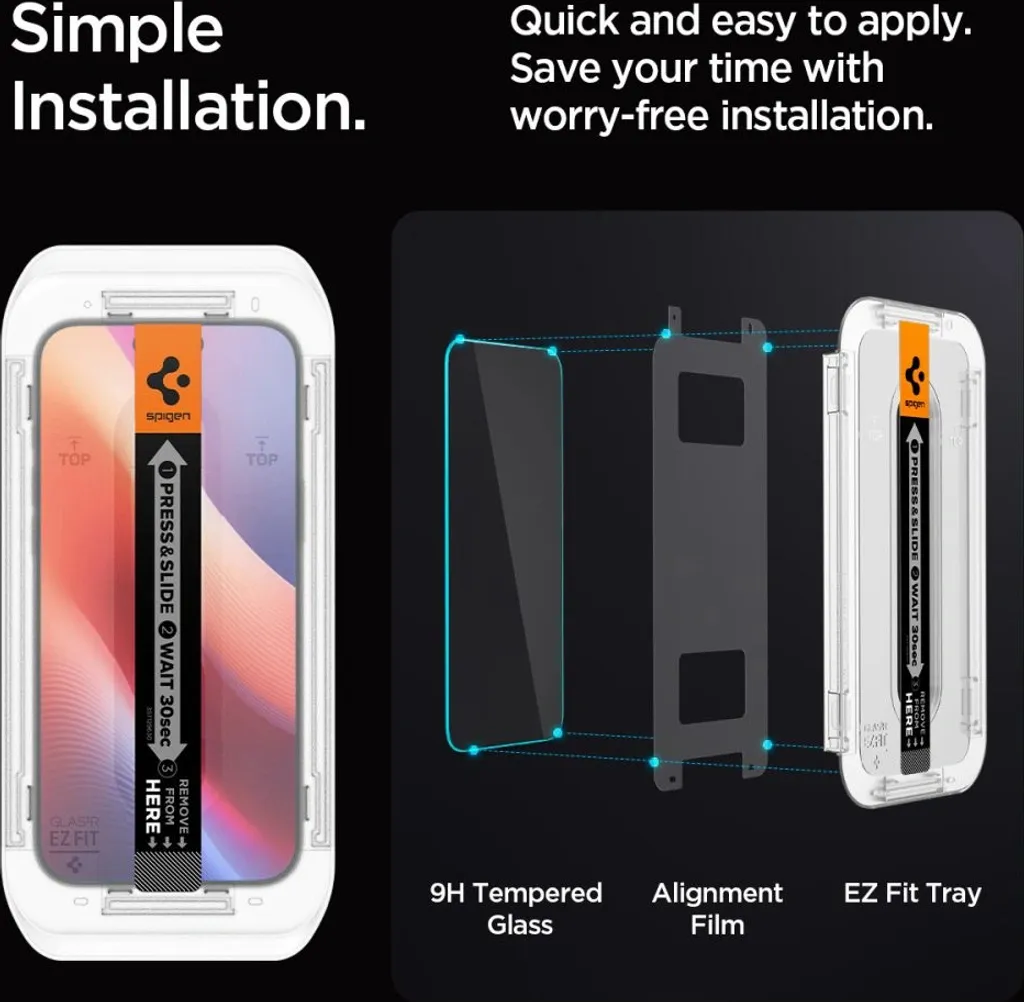 Protection Écran iPhone 16 Pro Confidentialité Spigen ez Fit - 2 PACK - 15