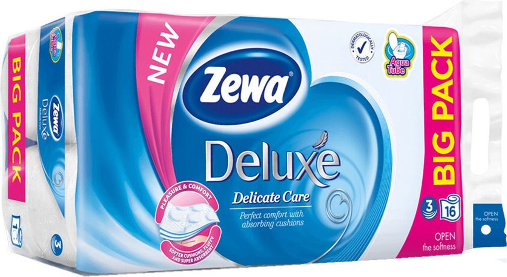 A package of Zewa Deluxe toilet paper.