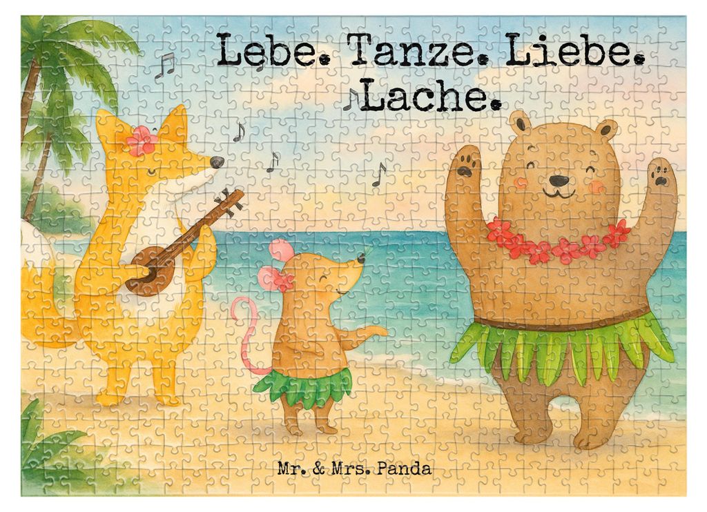 Mr. & Mrs. Panda Puzzle Waldtiere Aloha Design 551 Teile - Weiß - Geschenk, Bär, Musik, Lachen, Legespiel, 1500, Igel, Hase, Tiermotive, 2000, Ta...