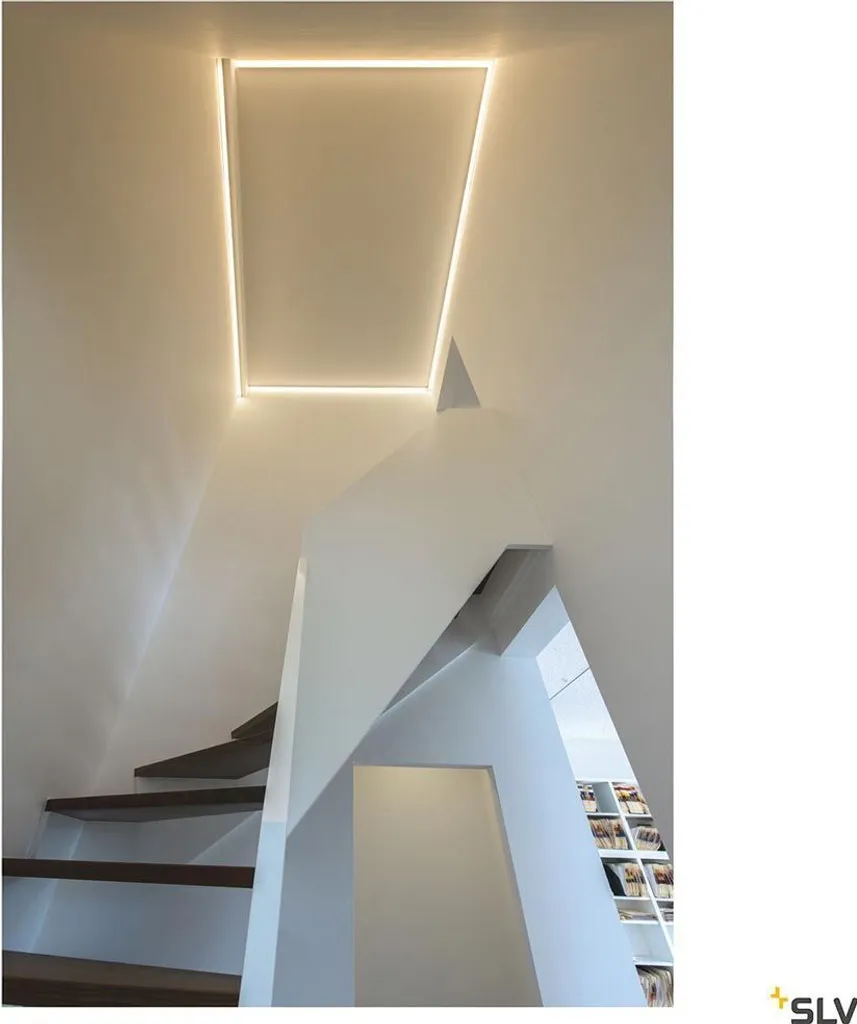Support de ruban LED Grazia noir 1,5m - Profilé plat en aluminium chic
