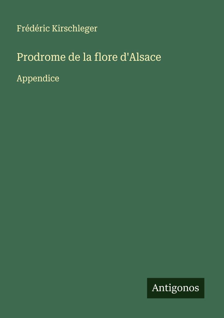 Prodrom der Flora des Elsass