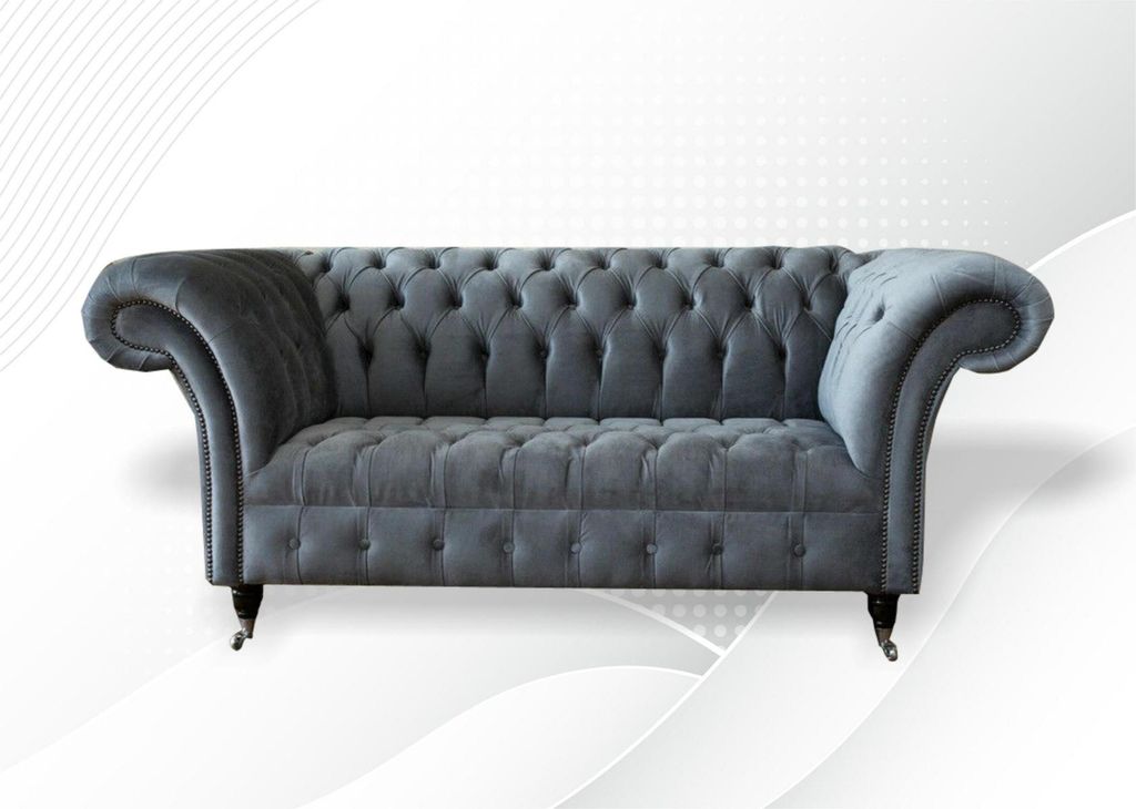 Zweisitzer Ledersofa Wohnzimmer Designer Couchen Polster Produktbild 
