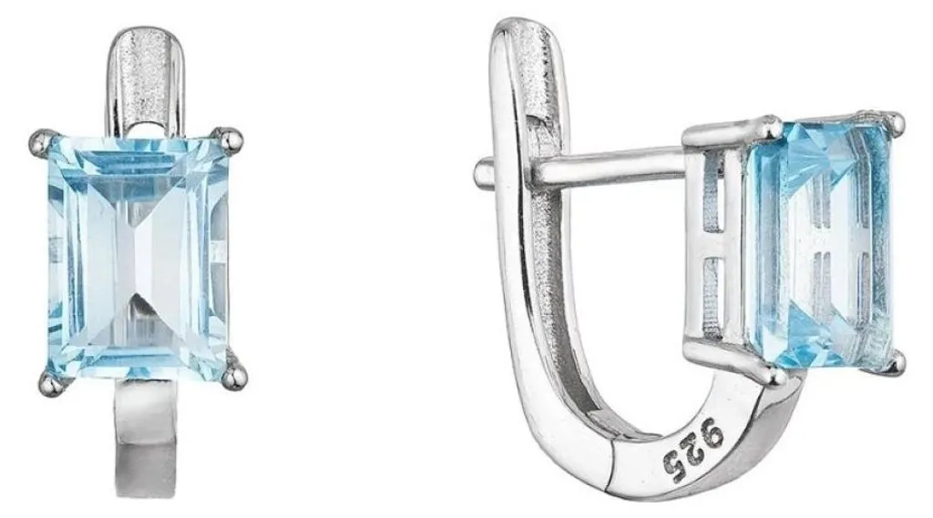 Boucles d'oreilles pendantes argent et topaze pour mariage et soirées