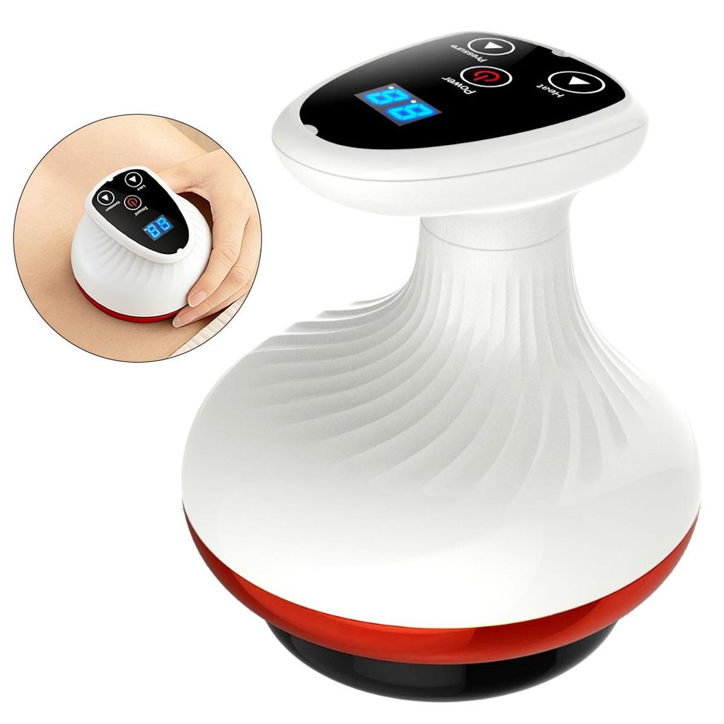 Schröpfmassagegerät Anti Cellulite, 9-stufige Vakuum Massage, 40 Massageköpfe, Wärme & Rotlicht, digitale Anzeige, kabellos, USB-C