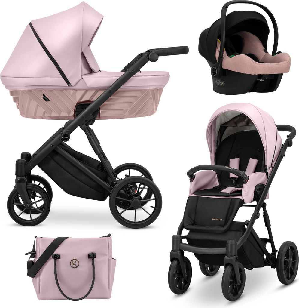 Kunert IVENTO 3in1  Kinderwagen in Rosa Metallic mit Produktbild 
