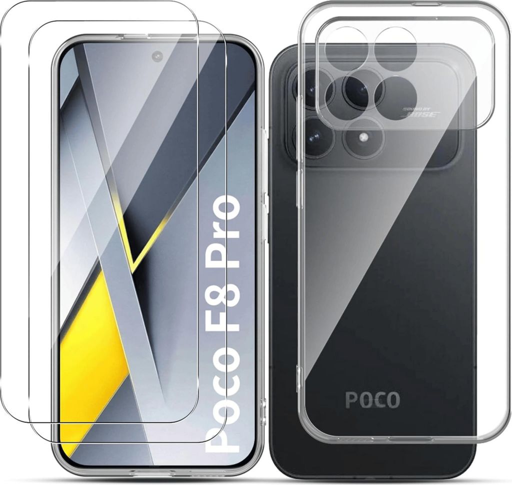 Hülle + 2X Schutzglas für Xiaomi Poco F8 Pro Panzerfolie Display Case Screen 9H