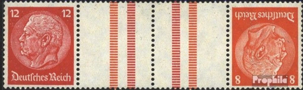 Briefmarken Deutsches Reich 1939 Mi KZ33 mit Falz Hindenburg WZ 4